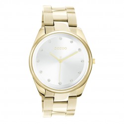 Ρολόι OOZOO με ασημί καντράν και χρυσό ατσάλινο μπρασελέ Timepieces C10962