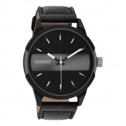 OOZOO Gray Dial Black Leather Strap Watch Timepieces C11000