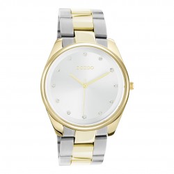 OOZOO Watch with Silver Dial and Silver/Gold Steel Bracelet Timepieces C10960