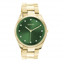  Ρολόι OOZOO με πράσινο καντράν και χρυσό ατσάλινο μπρασελέ Timepieces C10966