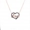 SILVER 925 GOLD PLATED PINK GOLD LOVE NECKLACE WITH ZIRCON BLACK AND WHITE ZN1220R