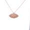 Sterling silver 925 gold plated rose gold eye necklace zn1230