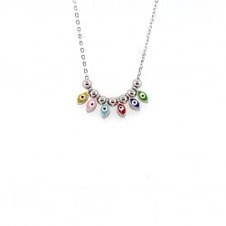 Sterling silver 925 enamel necklace with  balls