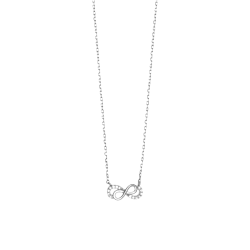 SILVER NECKLACE 925 INFINITY POLISHED WITH STONES ZN1481W