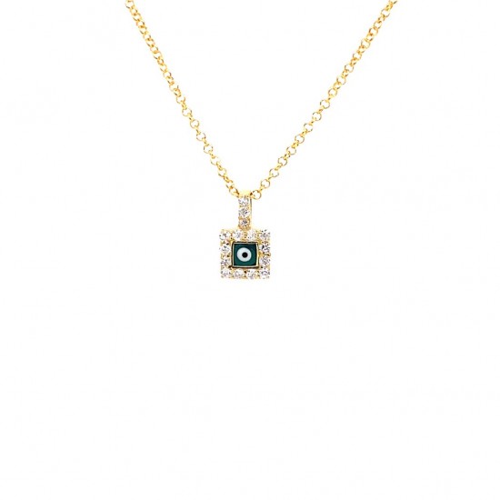 SILVER 925 GOLD PLATED NECKLACE WITH EYE AND WHITE ZIRGON ZN307G