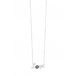 SILVER 925 NECKLACE LOVE WITH WHITE AND BLACK ZIRGO ZN759