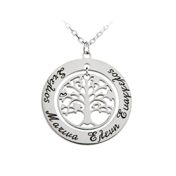 Silver Tree Wreath & Engraved Names