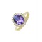 Ring gold K14 Rosette Purple zirconia