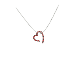 Necklace with special red heart silver 925 