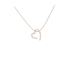 Necklace with special white heart 925 silver 