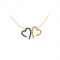 Special necklace with two hearts, 925 silver, gold plated