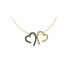 Special necklace with two hearts, 925 silver, gold plated