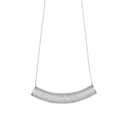 Silver Necklace with Zircon White Koumian