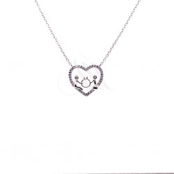 Silver necklace 925 heart pair ZN1589