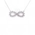 Infinite silver necklace with white zircons 
