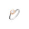 Single stone white gold and rose gold K 14 