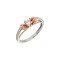 Single stone ring 14 carat white gold with rose gold 