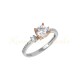 Single stone ring 14k white gold with rose gold