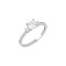 Single stone 14 Carat Engagement Ring White Gold Italian Design With Austrian Zirconia 