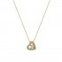 Golden heart with chain and white 14 carat zirconia 