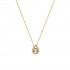 gold drop necklace with zircons and 14 carat chain 