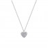 14ct white gold heart necklace with zirconia 