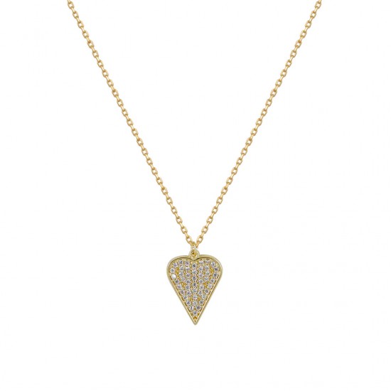 14ct Gold Heart Necklace Italian Design