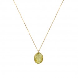 14ct gold necklace with citrine handmade 