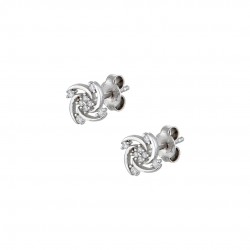 14ct white gold daisy earrings with zirconia 