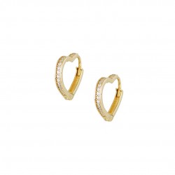 Earrings hoops gold hearts 14 carat 