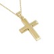 Gold & White Gold Engagement Cross With Chain 14k for Boy st0030