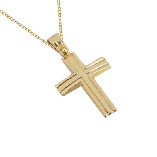 14 carat gold cross for christening and engagement with chain