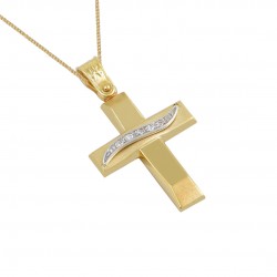 Women's gold cross with 14k chain