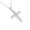 White gold christening cross with chain for girl 