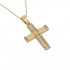Gold cross for girl with chain 14k