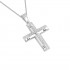14k white gold baptismal cross with chain for girl ST071