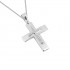 Christening cross with 14k white gold with chain for girl F072