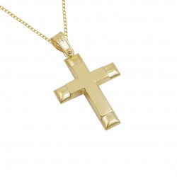 Christening cross 14 k gold with chain Σ0080