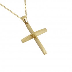 Christening cross 14 k gold with chain ST089