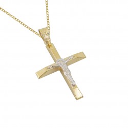 Christening cross 14 k gold with chain ST091
