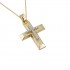 14k gold baptismal cross for girls with chain ST110