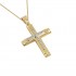 Christening cross 14 k gold with female chain ΣΤ112