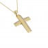 cross two colors with gold chain 14k S125