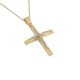 Gold baptism cross with chain for a girl of 14 carats Σ126