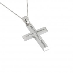 White gold christening cross for a girl of 14 carats 