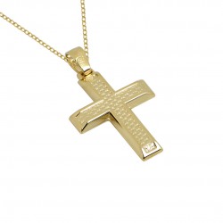 Christening cross 14 k gold with chain S135