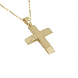 BAPTISM CROSS GOLD 14 K WITH CHAIN ​​FOR BOY  S136