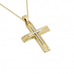 14K Gold Engagement Baptism Cross with Cumian Chain s146