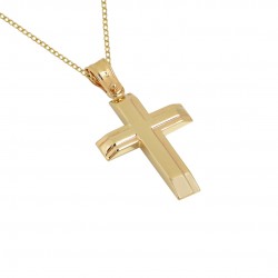 Christening cross 14 k gold with chain S154