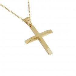 Βαπτιστικός Σταυρός 14Κ Χρυσός με Αλυσίδα Σ156